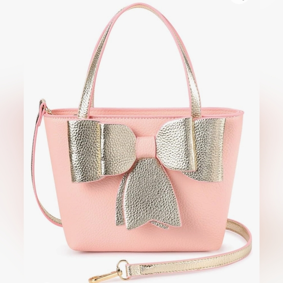 Pink Bag with Bow with Adjustable Detachable Strap - Picture 1 of 7